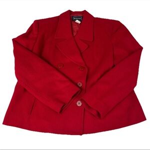 Vintage Requirements Women’s Plus Size 16 Blazer Jacket 100% Wool Solid Red 1030